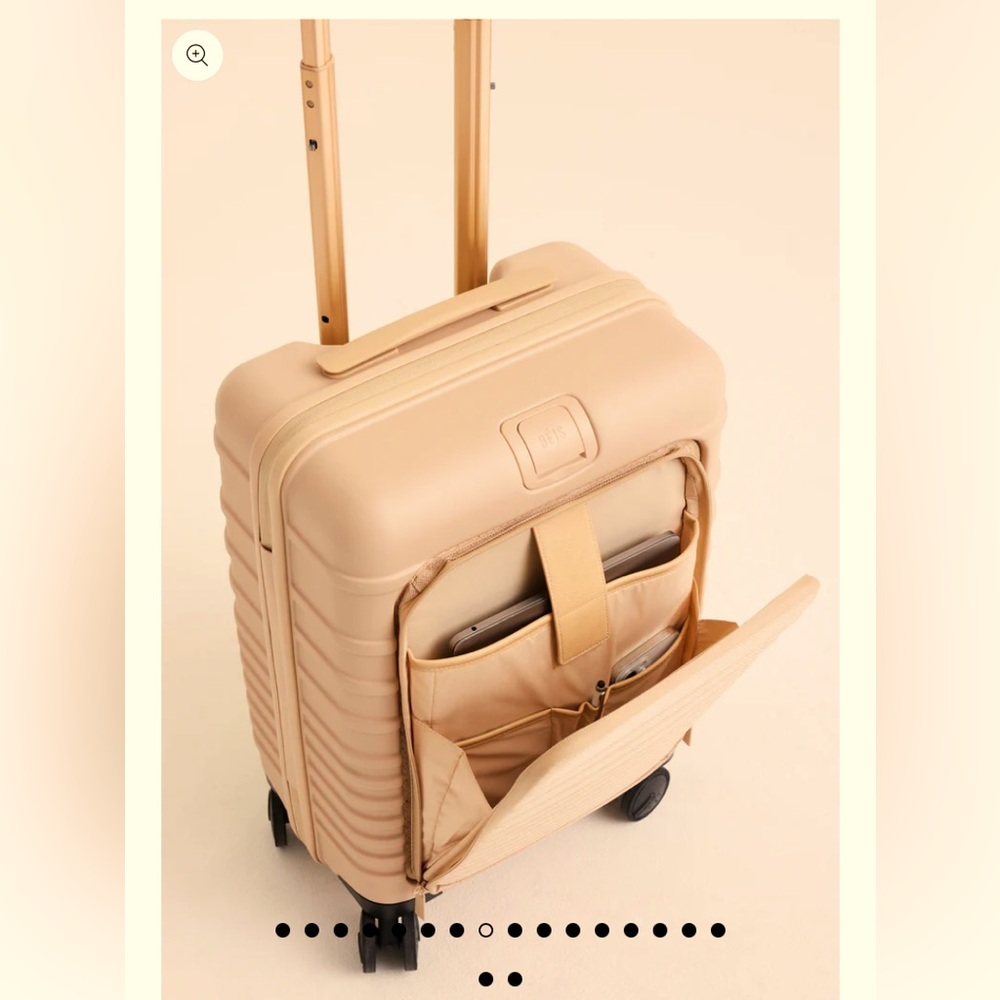 BEIS: The Front Pocket Carry-On Roller in Beige